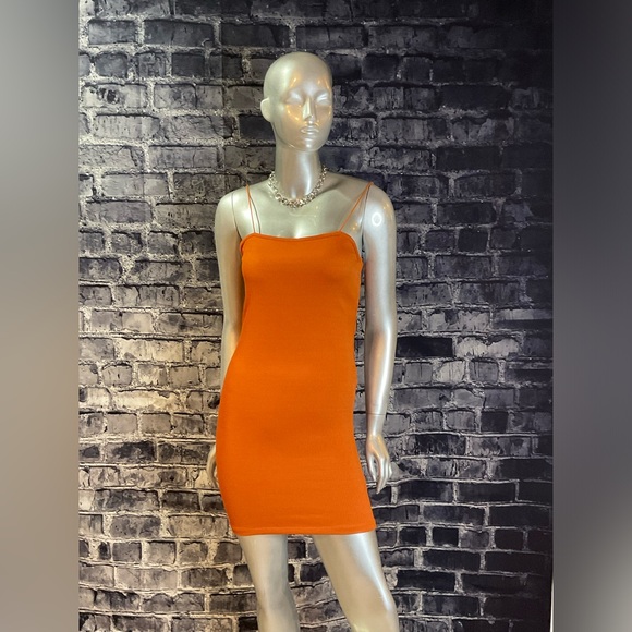 Orange Summer Bodycon Mini Dress - Picture 11 of 13